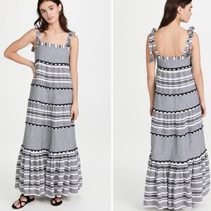 Veronica Beard Black and White Striped Dress